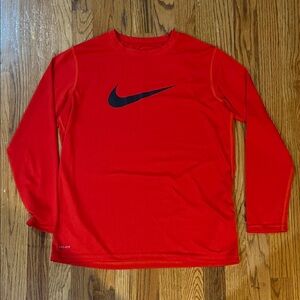 Nike Red Dri-FIT Long Sleeve Top